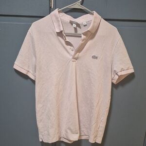Lacoste Men's Light Pink Polo Shirt Size M